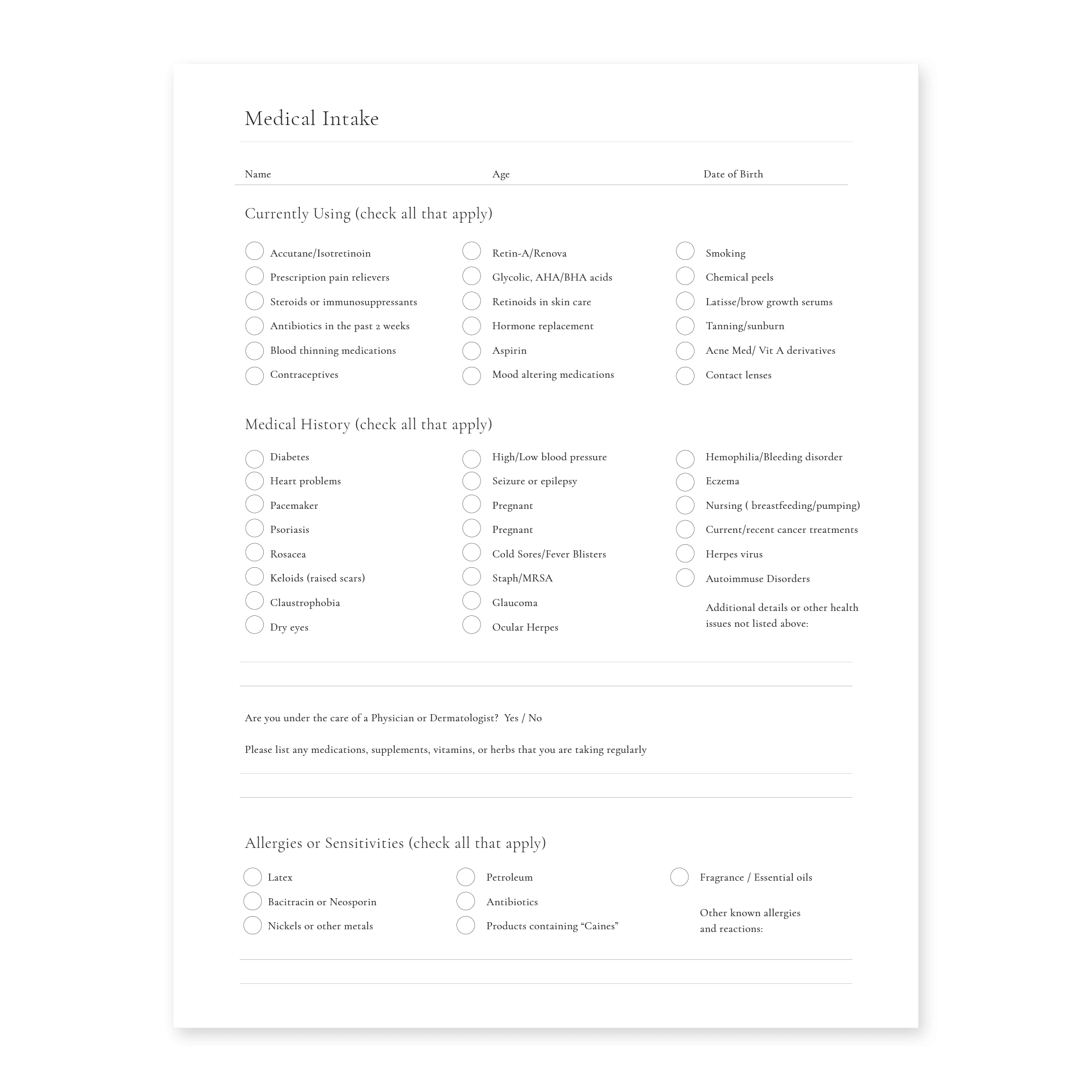 PMU Client Paperwork Packet - FORMS - - MEI-CHA