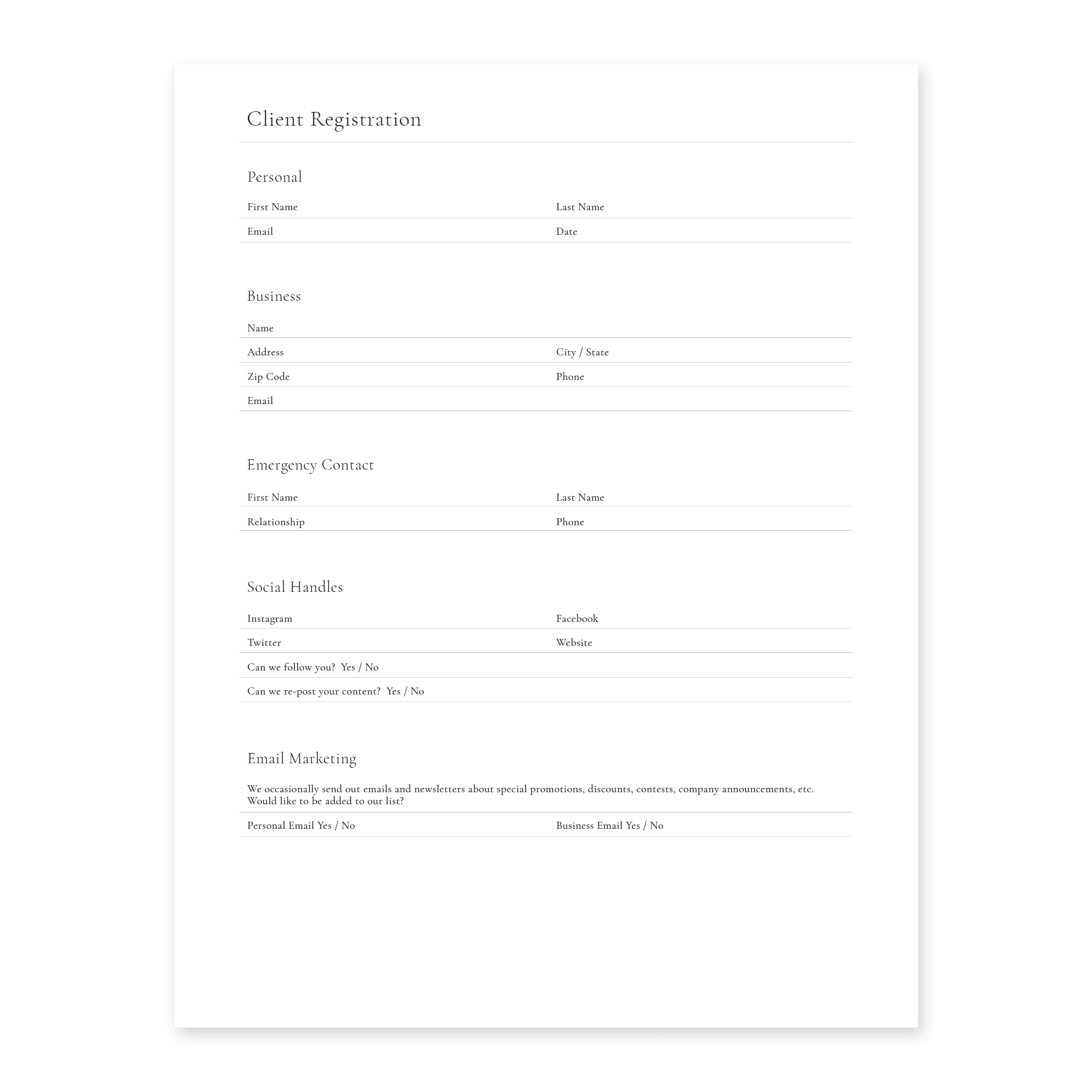 PMU Client Paperwork Packet - FORMS - - MEI-CHA